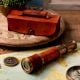 Antique Brass Telescope with Leather Case Handcrafted